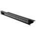 Value 19" Patch panel 24port Keystone, netienený, 1U, čierny