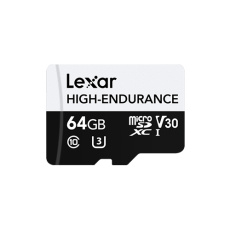 64GB Lexar® High-Endurance microSDHC/microSDXC™ UHS-I cards,up to 100MB/s read, 35MB/s Write, C10 A1 V30 U3