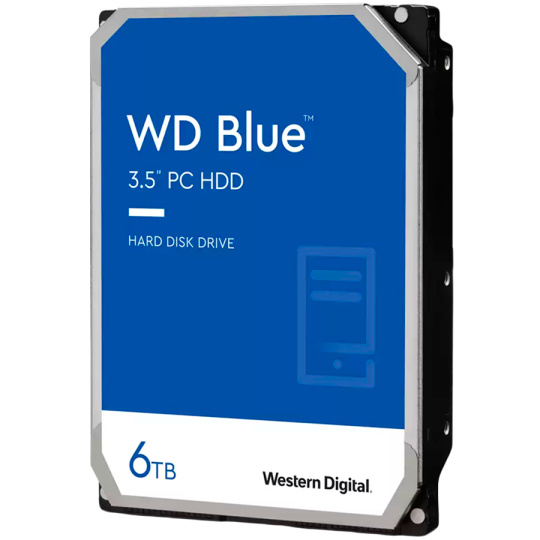 HDD Desktop WD Blue 6TB CMR, 3.5'', 256MB, 5400 RPM, SATA 6Gbps