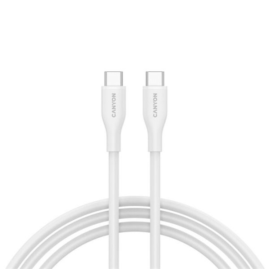 Canyon CC60SC10, 1 m kábel, USB-C / USB-C, PD 60 W, 480 Mbps, biely