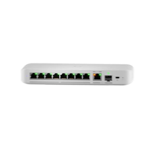 Ubiquiti Flexible, 8-port 2.5 GbE switch with a 10 GbE RJ45/SFP+ combination uplink port that can be powered with a USB