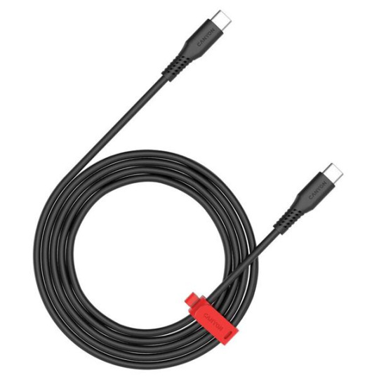 Canyon CC60SC20, 2 m kábel, USB-C / USB-C, PD 60 W, 480 Mbps, čierny