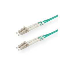 Optický kábel LC-LC, MM 1m Duplex OM3(50/125µm), LSOH, 2.8mm, tyrkysový 