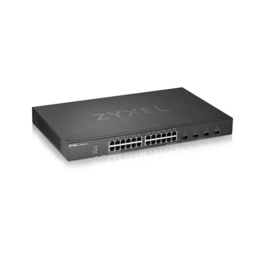 XGS1935-28, 28 Port Smart Managed Switch, 24x Gigabit Copper and 4x 10G SFP+, hybrid mode, standalone or NebulaFlex Cloud