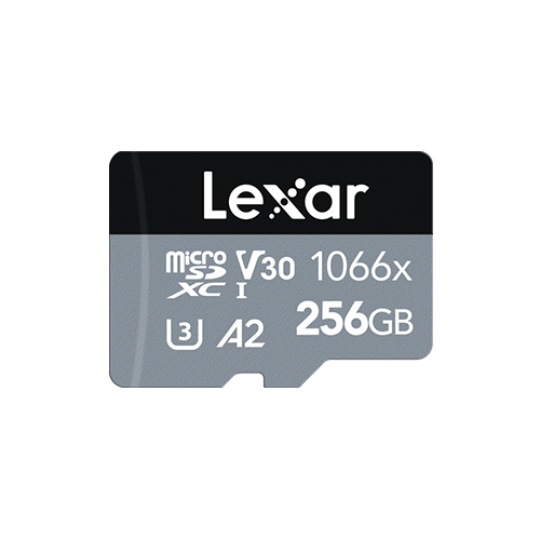 256GB Lexar® High-Performance 1066x microSDXC™ UHS-I, up to 160MB/s read 120MB/s write C10 A2 V30 U3