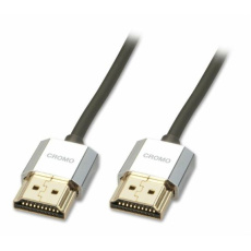 Kábel HDMI M/M 0.5m, Ultra High Speed+Eth, 4K@60Hz, HDMI 2.0, 18G, G pozl. kon., sivý, Slim, Cromo