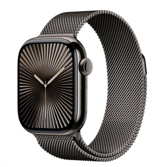 Apple Watch Series 10 GPS + Cellular 46mm Slate Titanium Case with Slate Milanese Loop - S/M