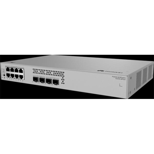 Huawei Data Communication,S220S-8P4JX,S220S-8P4JX,S220S-8P4JX (8*10/100/1000BASE-T ports (128 W PoE+), 2*10GE SFP+ ports, 2*2.5GE