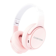 Canyon BTHS-4, OnRiff 4 Bluetooth bezdrôtové slúchadlá, 50 hod výdrž, skladacie, ružové