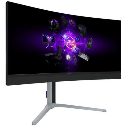 Lorgar 34MP1, herný monitor 34´´, LCD 3440x1440, 1 000 000:1, 1ms, 1000cd, HDMI, DP, USB-C(90W), reproduktory, šedý