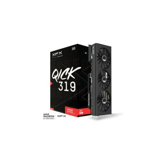 XFX AMD RX-7700XT QICK319 BLACK 12GB GDDR6 192bit, 2599 MHz / 18 Gbps, 3x DP, 1x HDMI, 3 fan, 2 slot