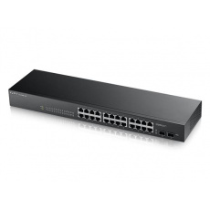 ZyXEL GS1900-24, 24p (24Gigabit RJ45 + 2 SFP), IPv6, WebManaged, Fanless (green), Rackmount