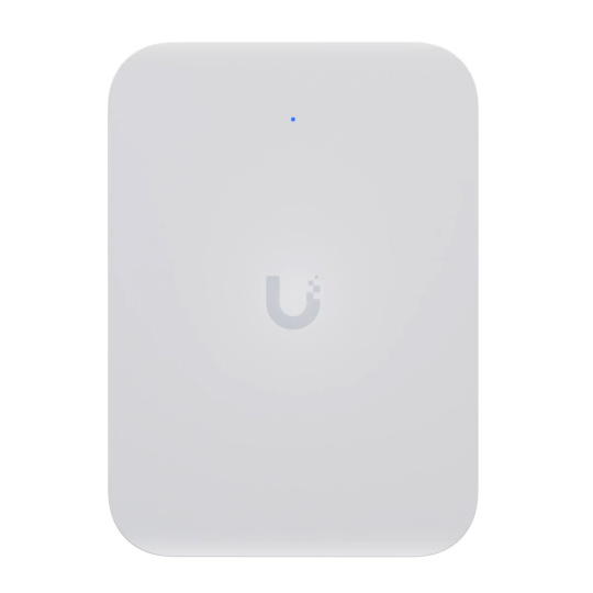 Ubiquiti Wall-mounted WiFi 7 AP with 4 spatial streams and an integrated 2.5 GbE PoE switch designed for hospitality en