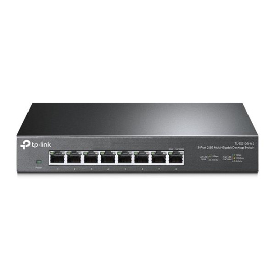 TP-LINK "8-Port 2.5G Multi-Gigabit Desktop SwitchPORT: 8× 2.5G RJ45 PortsSPEC: Desktop Steel CaseFEATURE: Plug and Pl