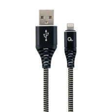 Gembird kábel nabíjací Lightning 8-pin (M) na USB 2.0 (M), prémiový, opletený, 2 m, čierny