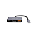 Canyon DS-4, USB-C HUB, 3 porty. 1xUSB-C, 1xUSB 3.2, 1xHDMI, 4K display support, 100W fast charging, 10Gbps