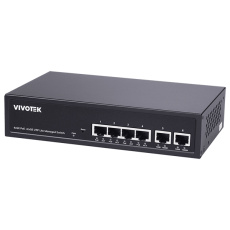 VIVOTEK 8xGE PoE(802.3af/at/bt, PoE budget 110W), 1xGbE RJ-45, 1xSFP 100M/1G slot, extend-mode až 250m(PoE@10Mbps), VLAN