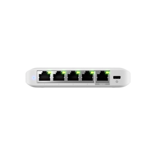 Ubiquiti UniFi Compact, 5-port 2.5G switch that can be powered with PoE or a USB-C adapter