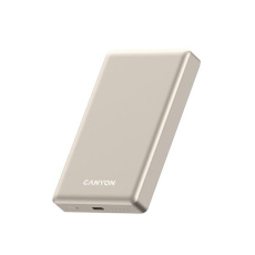 Canyon OnCharge 510, Powerbank, 10.000 mAh, in: USB-C, out: USB-C PD 20W + Wireless Magnet 15W, štíhla, béžová