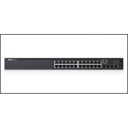 Dell Networking N1524, 24x 1GbE + 4x 10GbE SFP+ fixed ports, Stacking, IO to PSU airflow, AC