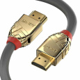 Lindy HDMI M/M 2m, Ultra High Speed+Eth, 4K@60Hz, HDMI 2.0, 18G, G pozl. kon., sivý, Gold Lin