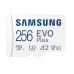 256 GB . microSDXC karta Samsung EVO Plus + adapter ( trieda U3, V30, A2)