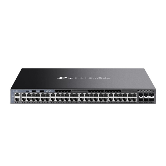 TP-LINK "Omada 48-Port Gigabit Stackable L3 Managed Switch with 6 10GE SFP+ SlotsPORT: 48× Gigabit RJ45 Ports, 6× 10G S