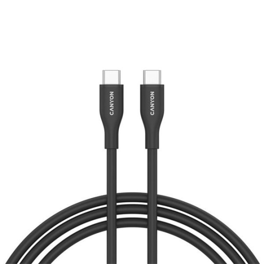 Canyon CC60SC10, 1 m kábel, USB-C / USB-C, PD 60 W, 480 Mbps, čierny