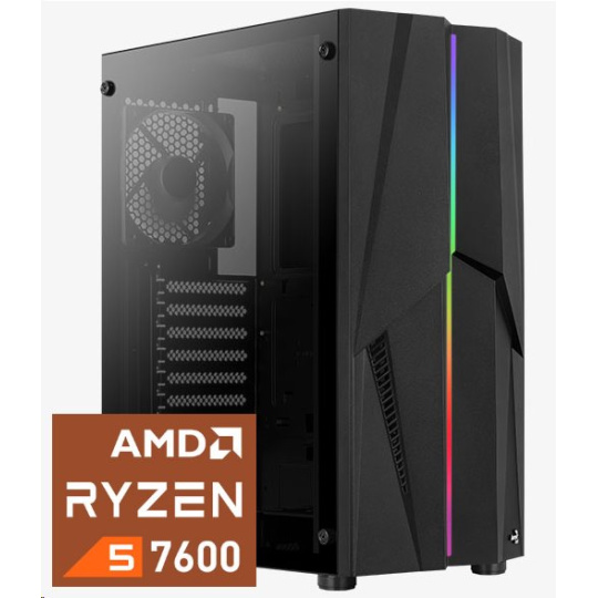 PRESTIGIO Gamer, Ryzen 5 7600, RX7800XT/16GB, 32GB DDR5, SSD 1TB, WIFI, FDOS