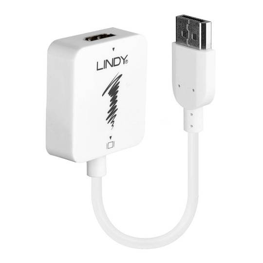 Lindy Konvertor HDMI na DisplayPort F/M podpora 4K UHD 15cm biely