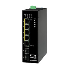 Přepínač 5x zdroj Unmanaged Ethernet Switch, 10/100/1000Mb/s, 2GbE SFP, PoE+ 30W, -10°…+60°C, DIN