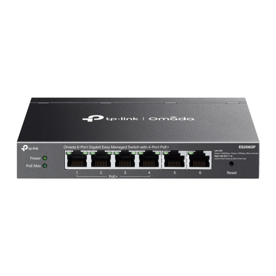 TP-LINK "Omada 6-Port Gigabit Easy Managed Switch with 4-Port PoE+PORT: 4× Gigabit PoE+ Ports, 2x Gigabit Non-PoE Ports