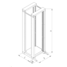 TRITON Dátový rozvádzač Stojan 37U dvojdielny 800hl. RAL 7035