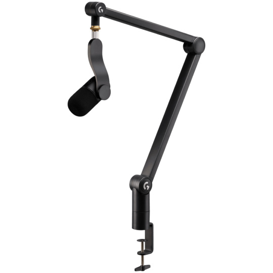 Logitech® G Yeticaster GX Dynamic RGB Gaming Mic with LIGHTSYNC and Premium Desktop Microphone Boom Arm-BLACK-US